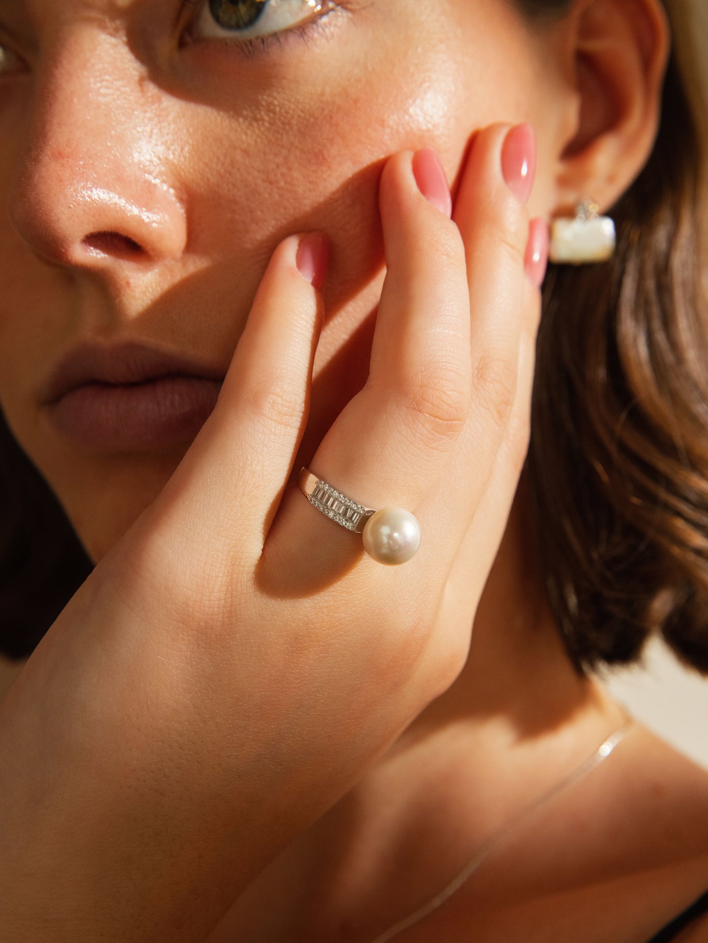 Classic Freshwater Pearl and Diamond Ring