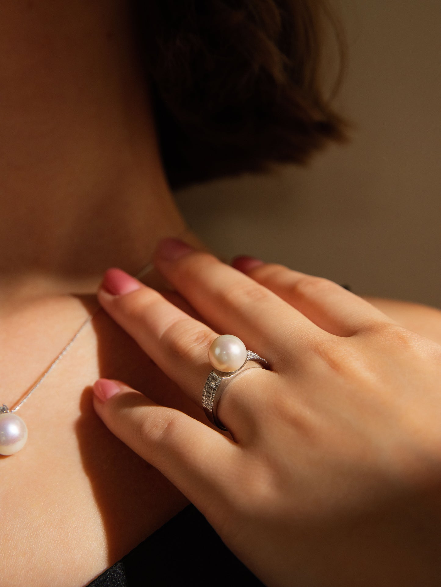 Classic Freshwater Pearl and Diamond Ring