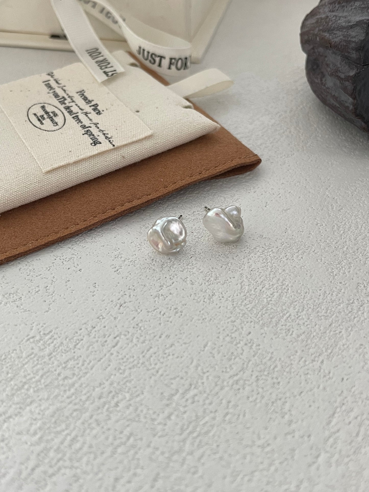 Keshi Freshwater Pearl Stud Earrings