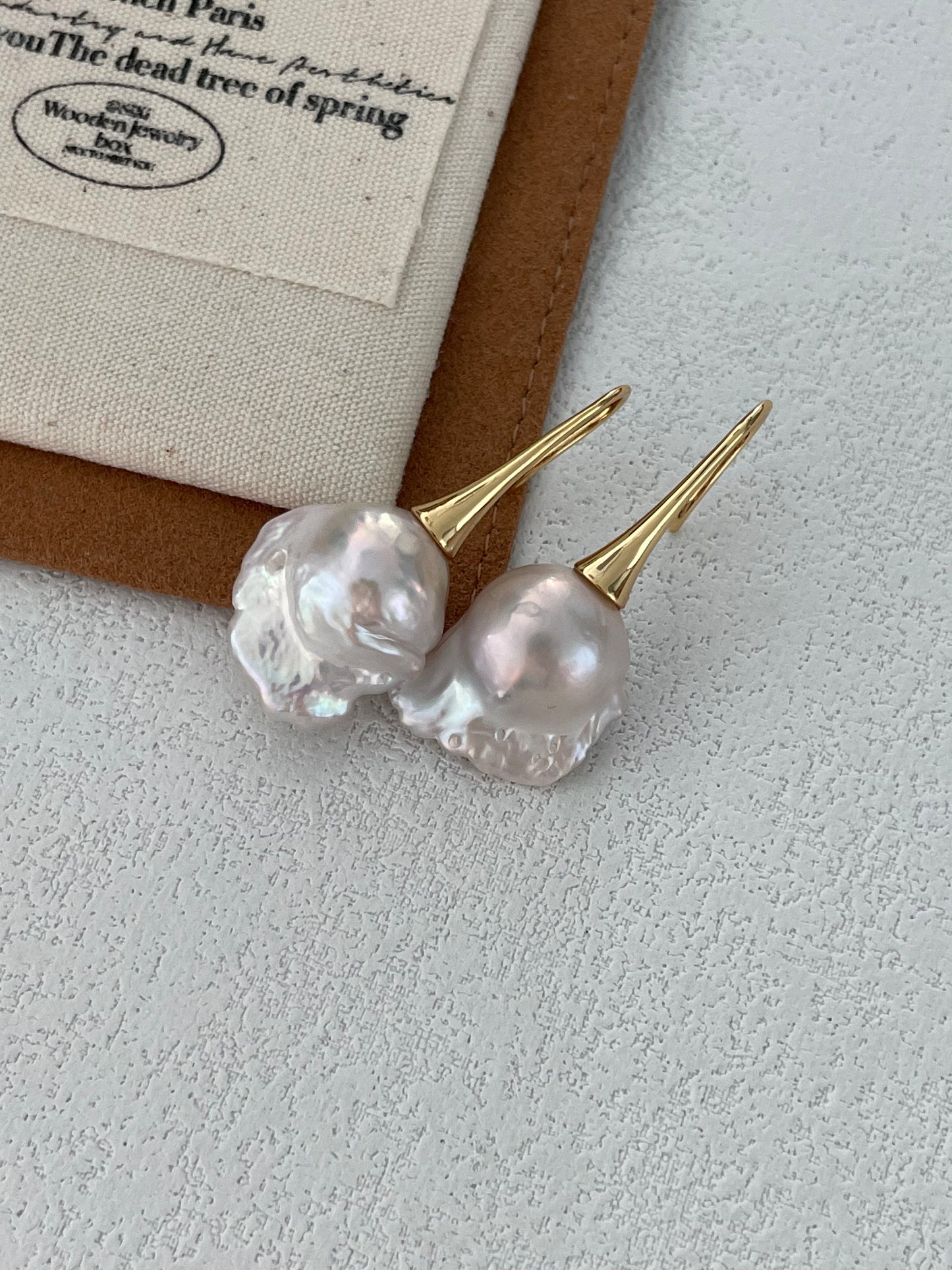 18K Gold-Plated Silver Baroque Pearl Drop Earrings