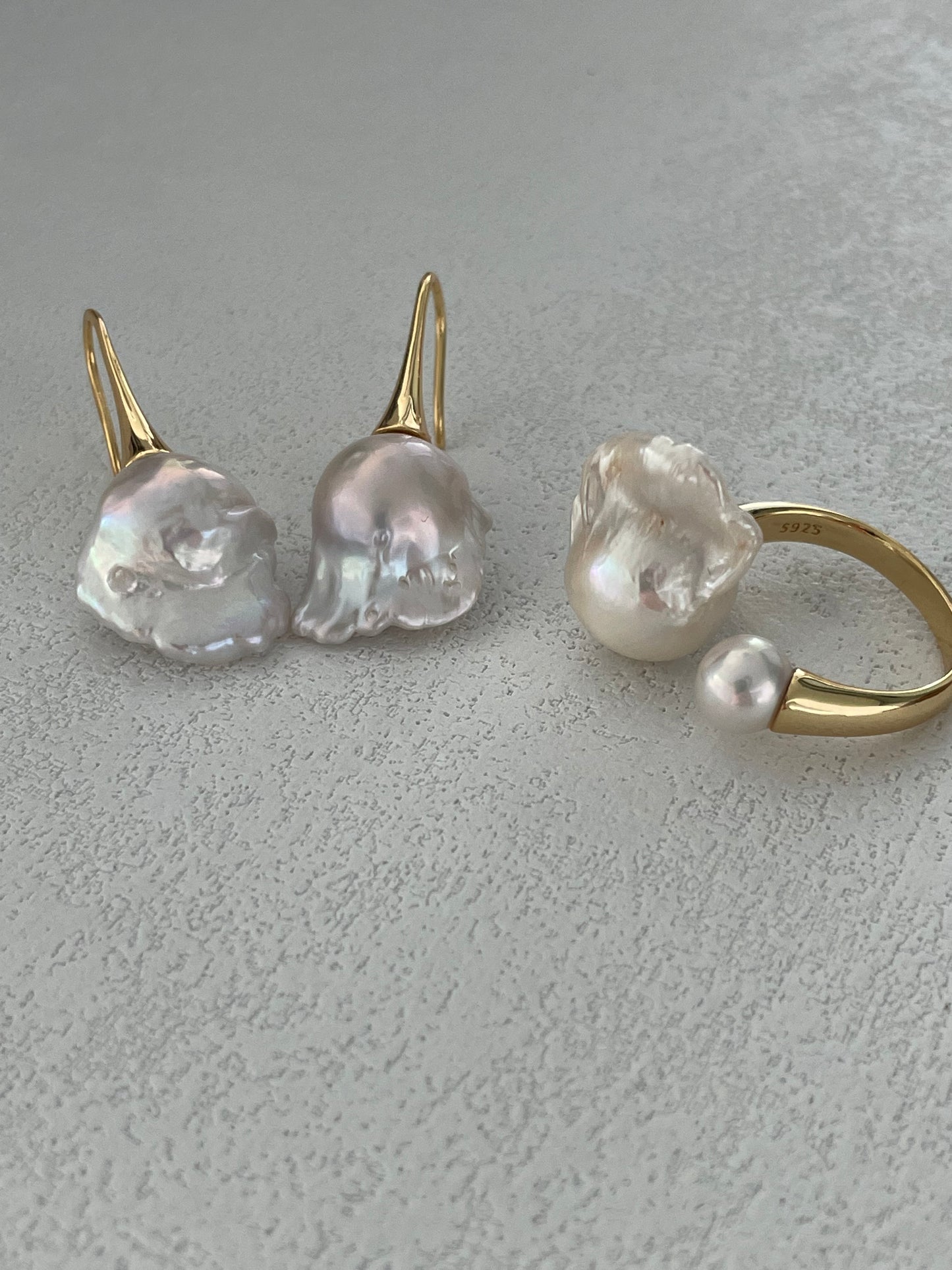 18K Gold-Plated Silver Baroque Pearl Drop Earrings