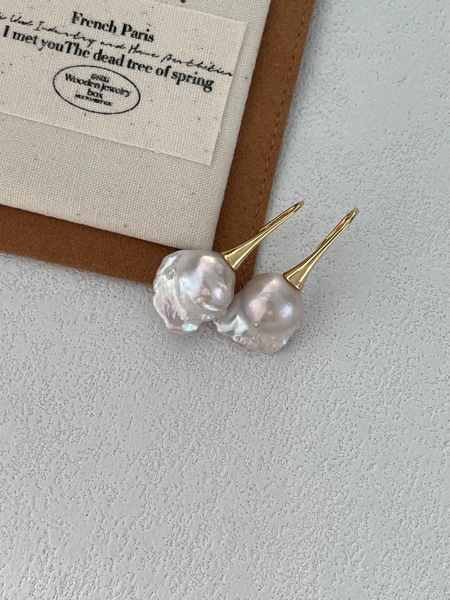 18K Gold-Plated Silver Baroque Pearl Drop Earrings