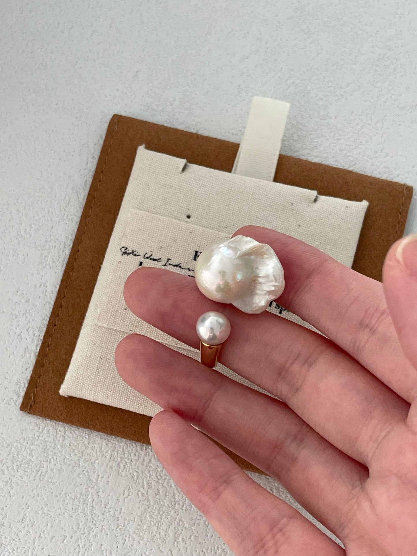 Baroque Duo Pearl Ring