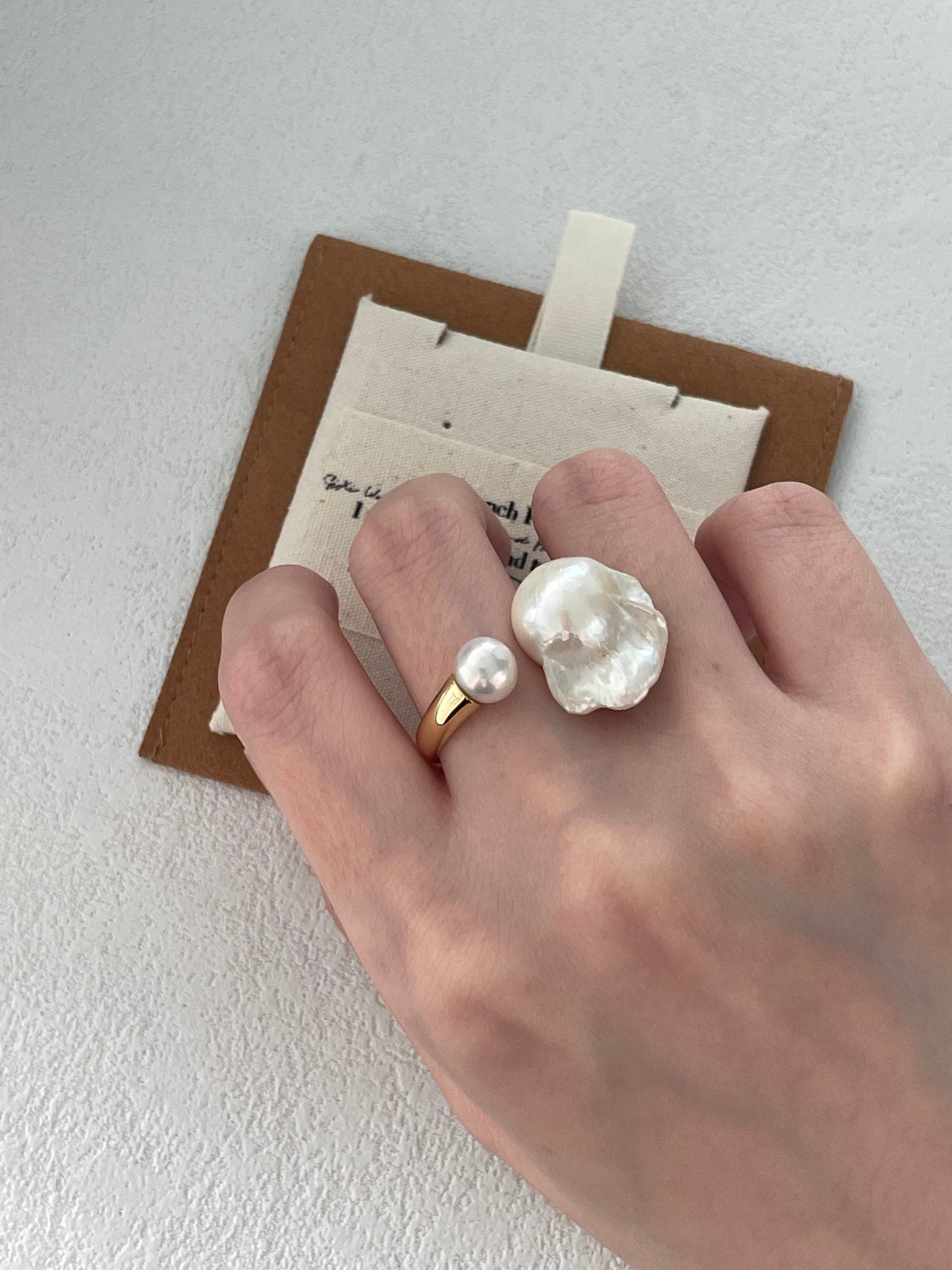 Baroque Duo Pearl Ring